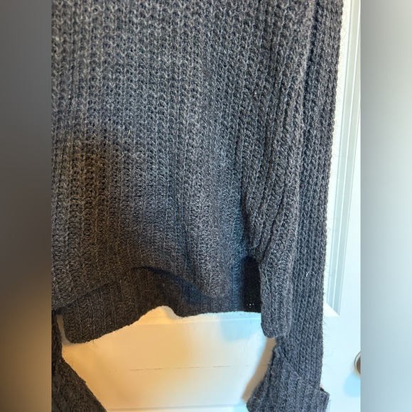 Lara Knit long sleeve oversized Sweater in Charcoal Gray - Picture 2 of 3